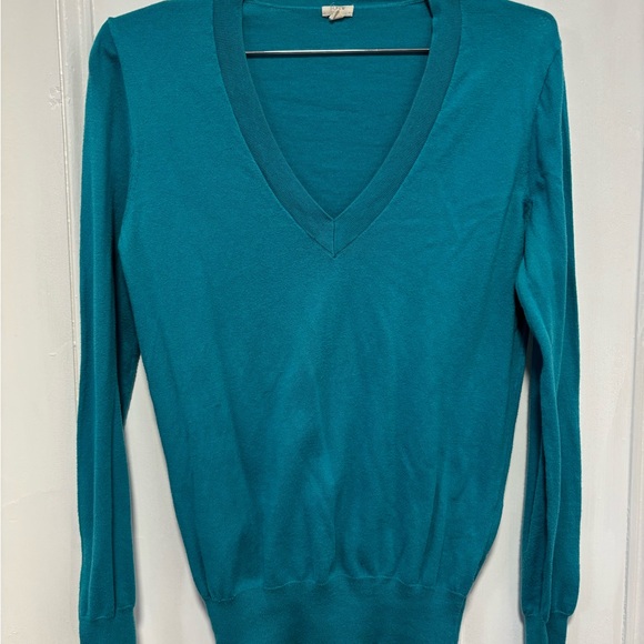 J. Crew Teal V-Neck Women's Sweater Teal - Picture 1 of 3